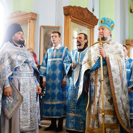 Божественная литургия в седмицу 6-ю по Пятидесятнице, празднование явления иконы Пресвятой Богородицы во граде Казани